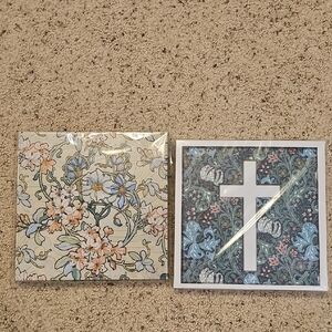 Floral and Cross Patterned Wall Art Set